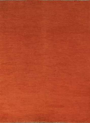 Orange Wool Indian Gabbeh Oriental Rug 5x6