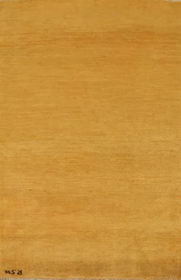 Yellow Gold Modern Wool Gabbeh Oriental Foyer Rug 3x5