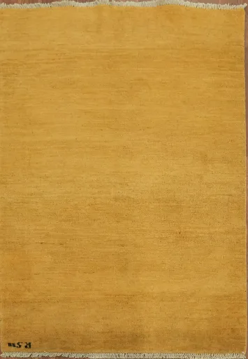 Yellow Gold Modern Wool Gabbeh Oriental Foyer Rug 3x5