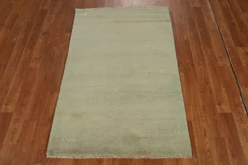 Green Modern Wool Gabbeh Oriental Accent Rug 3x4