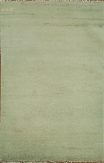Green Modern Wool Gabbeh Oriental Accent Rug 3x4