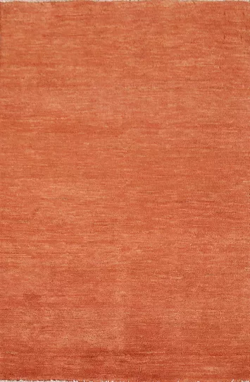 Orange Wool Gabbeh Modern Accent Rug 3x4