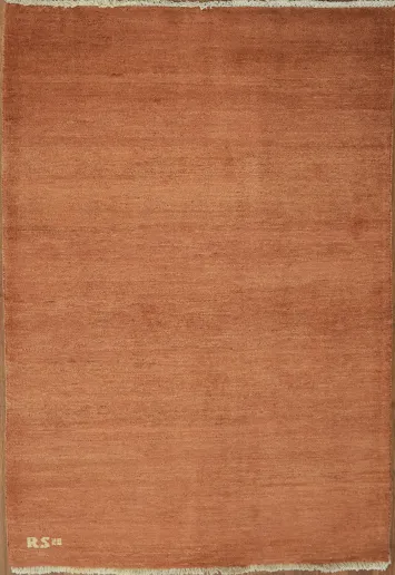 Orange Wool Gabbeh Oriental Foyer Rug 3x5