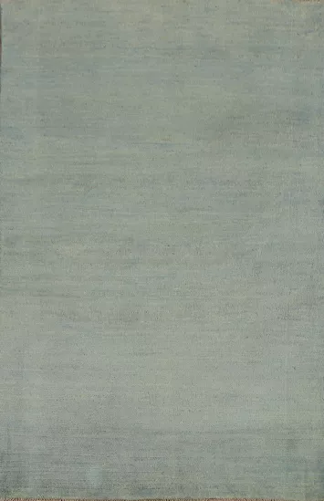 Light Blue Wool Gabbeh Oriental Foyer Rug 3x5