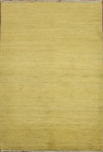 Yellow & Green Wool Gabbeh Oriental Foyer Rug 3x5