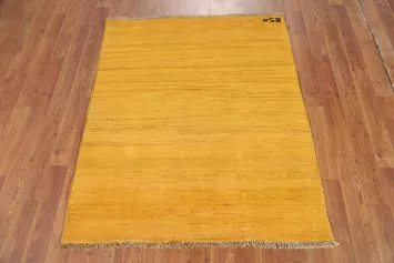 Yellow Wool Gabbeh Oriental Accent Rug 3x4