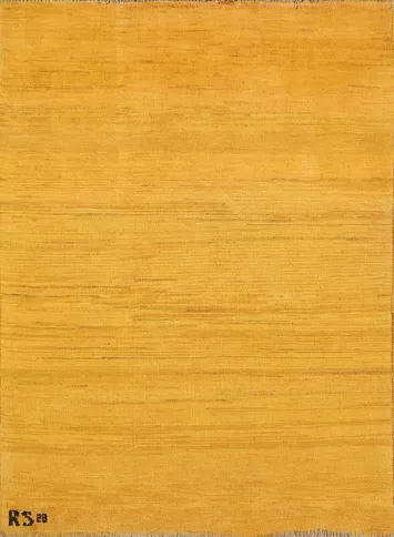 Yellow Wool Gabbeh Oriental Accent Rug 3x4