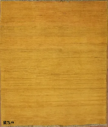 Yellow Wool Gabbeh Oriental Accent Rug 3x4