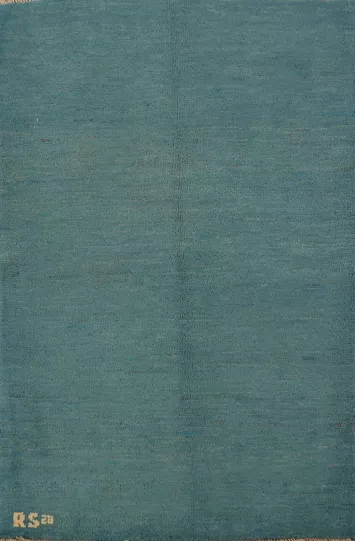 Modern Blue Gabbeh Oriental Accent Rug 3x4