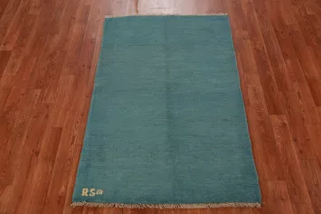 Modern Blue Gabbeh Oriental Accent Rug 3x4