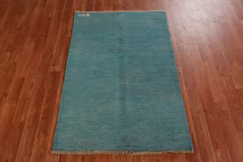 Blue Handmade Gabbeh Oriental Accent Rug 3x4