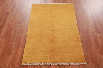 Yellow Wool Modern Gabbeh Oriental Accent Rug 3x4