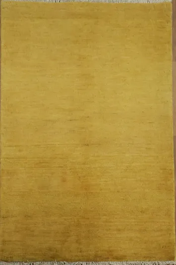 Yellow Wool Modern Gabbeh Oriental Accent Rug 3x4