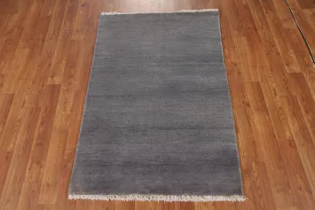 Modern Gray Gabbeh Oriental Accent Rug 3x4
