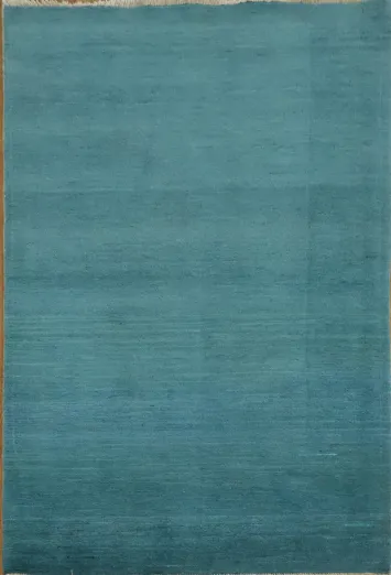 Teal Blue Wool Gabbeh Modern Foyer Rug 3x5
