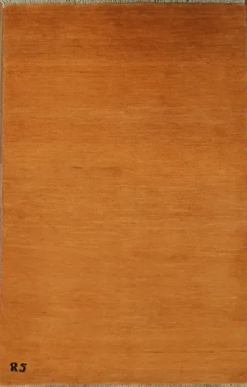 Orange Modern Wool Gabbeh Oriental Foyer Rug 3x5