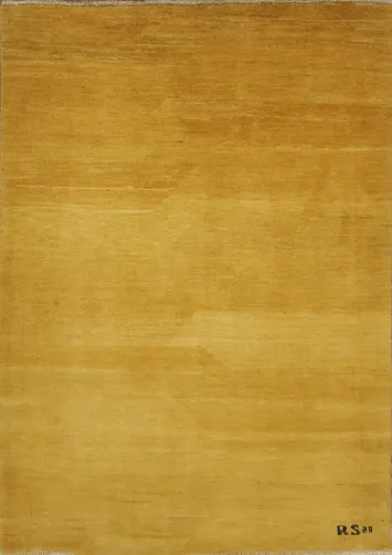 Yellow Gold Modern Gabbeh Oriental Foyer Rug 3x5