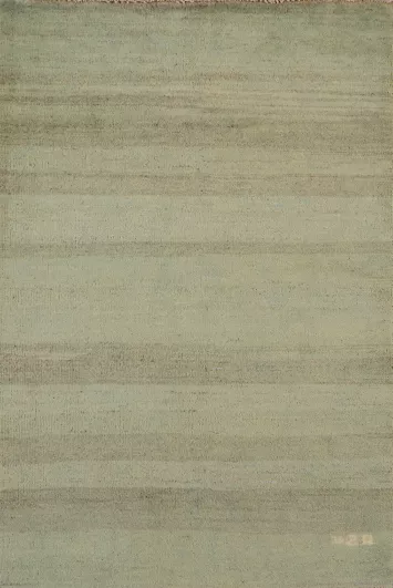 Light Green Striped Wool Gabbeh Oriental Accent Rug 3x4