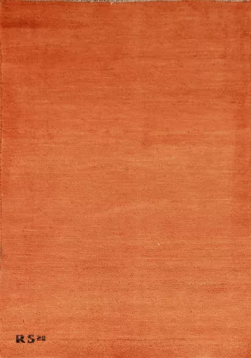 Modern Orange Gabbeh Oriental Accent Rug 3x4
