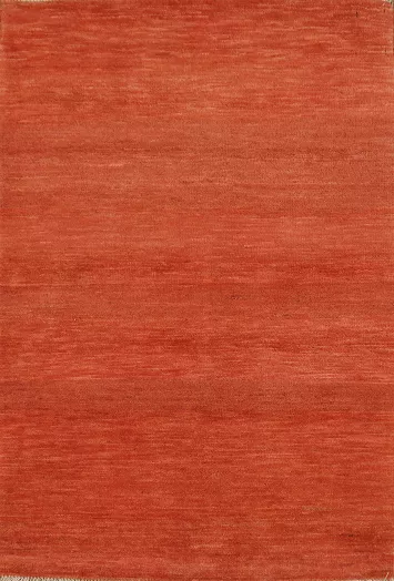 Contemporary Wool Orange Gabbeh Oriental Accent Rug 3x4
