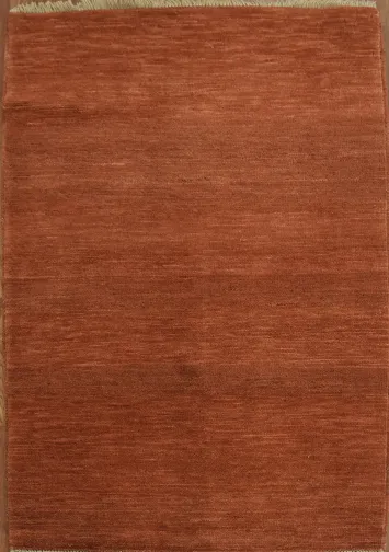 Contemporary Wool Orange Gabbeh Oriental Accent Rug 3x4