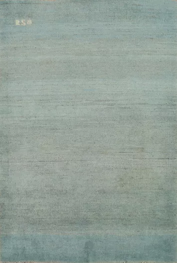 Green & Blue Modern Wool Gabbeh Oriental Accent Rug 3x4