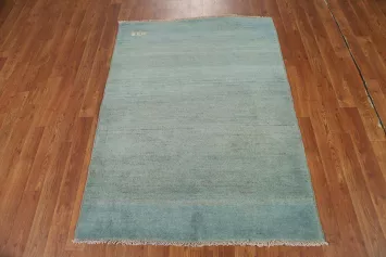 Green & Blue Modern Wool Gabbeh Oriental Accent Rug 3x4