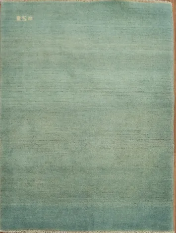 Green & Blue Modern Wool Gabbeh Oriental Accent Rug 3x4