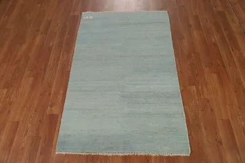 Modern Green & Blue Gabbeh Oriental Accent Rug 3x4