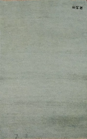 Handmade Green Gabbeh Modern Wool Foyer Rug 3x4