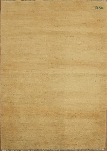 Modern Wool Gold Gabbeh Oriental Rug 3x5