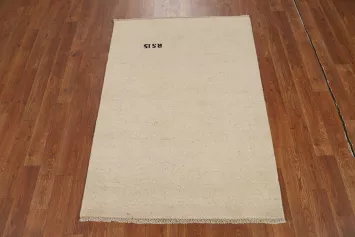 Ivory Gabbeh Modern Wool Foyer Rug 3x4