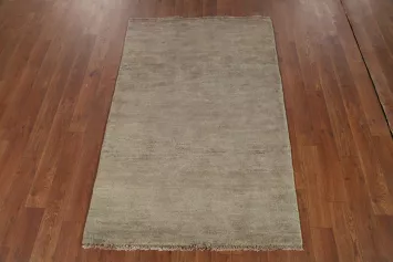 Green & Beige Gabbeh Modern Wool Foyer Rug 3x4