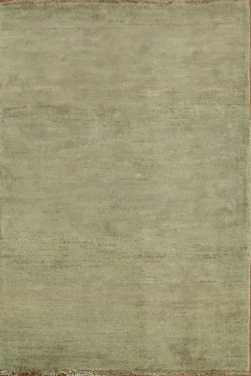 Green & Beige Gabbeh Modern Wool Foyer Rug 3x4