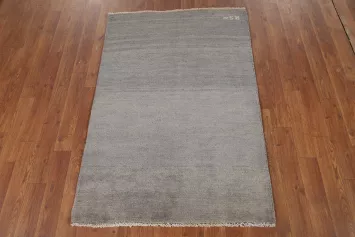 Handmade Gray Gabbeh Modern Wool Foyer Rug 3x4