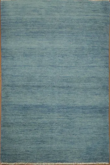 Striped Blue Modern Wool Gabbeh Oriental Rug 3x5