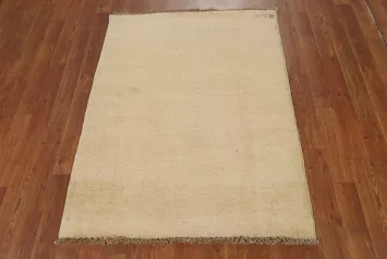 Muted Gold Gabbeh Modern Wool Foyer Rug 3x4