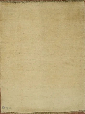 Muted Gold Gabbeh Modern Wool Foyer Rug 3x4