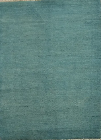 Light Blue Gabbeh Modern Wool Foyer Rug 3x4