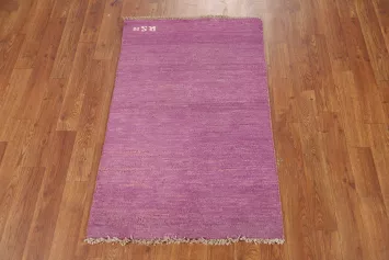 Purple Wool Handmade Gabbeh Oriental Rug 2x3