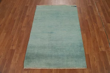 Green & Blue Gabbeh Modern Wool Foyer Rug 3x4