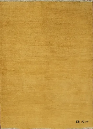 Gold Gabbeh Modern Wool Foyer Rug 3x4