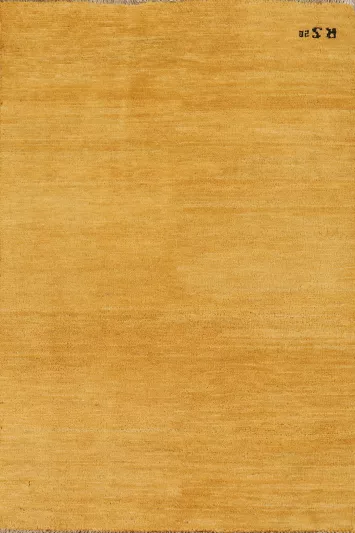 Yellow Gold Gabbeh Modern Wool Foyer Rug 3x4