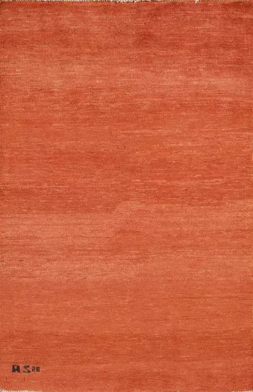 Orange Gabbeh Modern Wool Foyer Rug 3x4