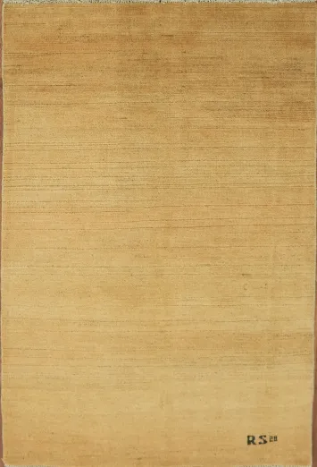 Yellow Modern Wool Gabbeh Oriental Rug 3x5