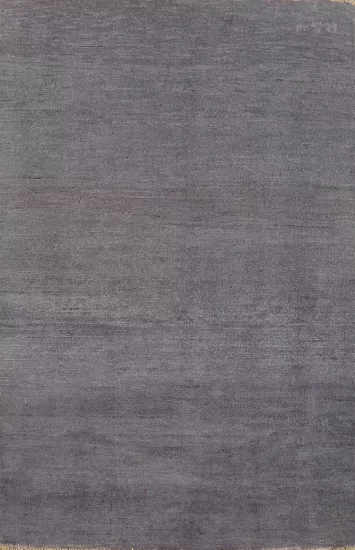 Contemporary Blue Gray Wool Gabbeh Oriental Rug 3x5