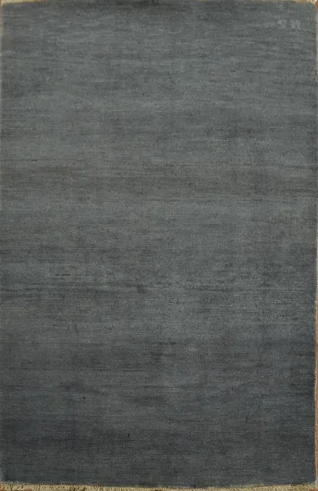Contemporary Blue Gray Wool Gabbeh Oriental Rug 3x5