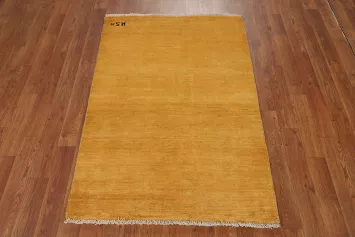 Handmade Gold Gabbeh Modern Foyer Rug 3x4