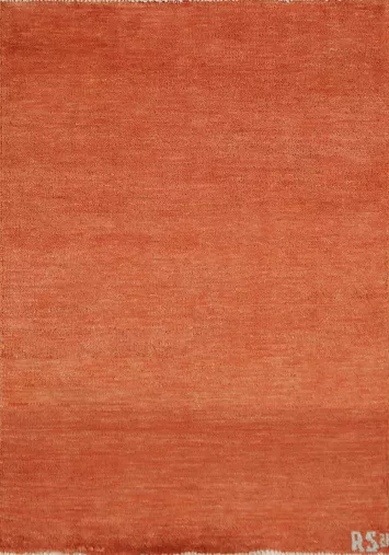 Orange Gabbeh Modern Wool Foyer Rug 3x4