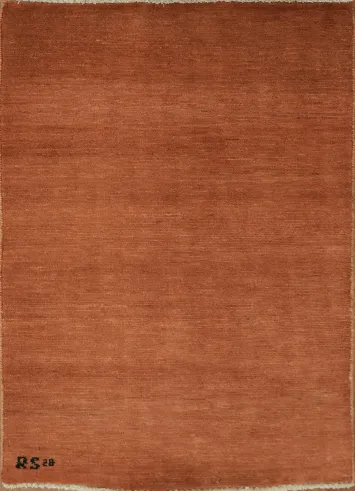 Orange Wool Gabbeh Oriental Foyer Rug 3x4